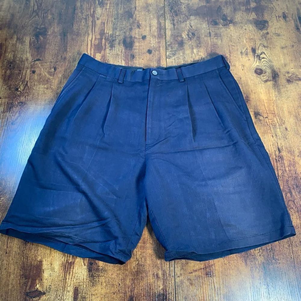 Ping  Golf  Shorts Mens Size 36 Navy‎ Blue Rayon Poly  Lightweight Flat Front